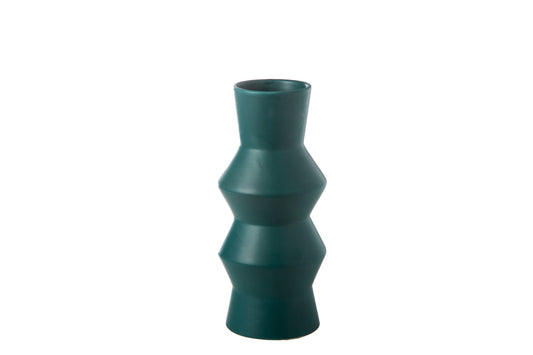 Ceramic Round Vase Matte Finish Green-12.00"H