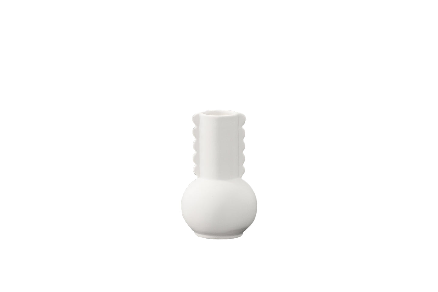 Ceramic Round Bellied Vase Matte Finish White-11.50"H