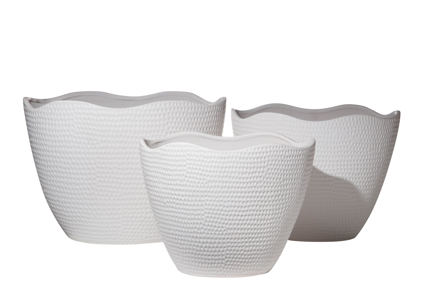 Ceramic Oval Pot Matte Finish White-11.75"H