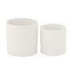 Ceramic Plain Round Pot Matte Finish White-6.00"H