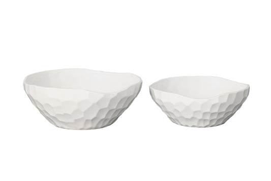 Ceramic Pot Set of Two Gloss White-5.50"H