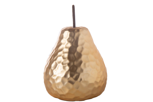 Ceramic Pear Figurine Gloss Finish Gold-6.25"H