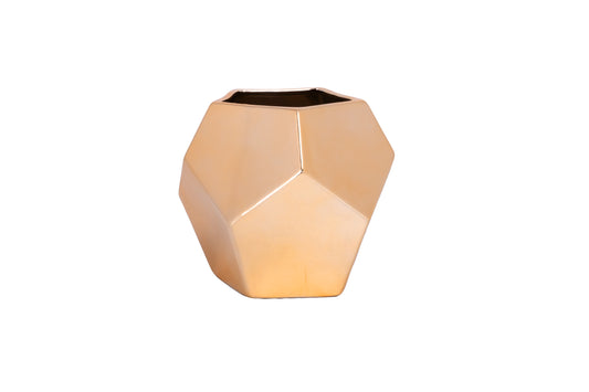 Ceramic Hexagon Pot LG Metallic Finish