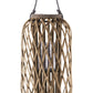 Bamboo Lantern Weathered Finish Wash Gray-13.75"H