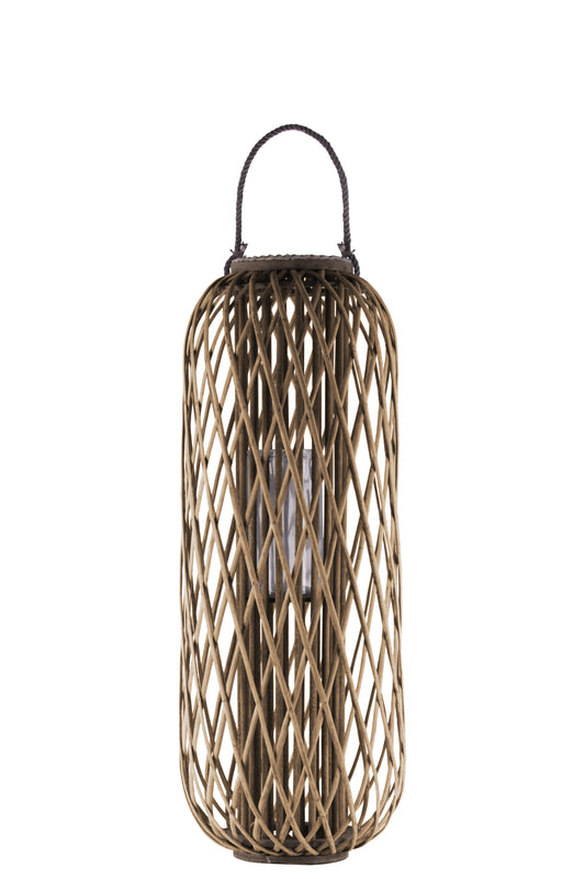 Bamboo Lantern Natural Finish Brown-39.25"H