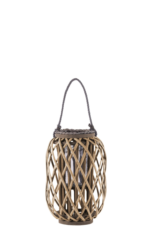 Bamboo Lantern Natural Finish Brown-39.25"H