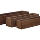 Wooden Rectangular Planter Set of Three Matte Finish White Wash-6.00"H