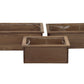 Wooden Square Planter Set of Three Matte Finish