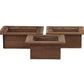 Wooden Square Planter Set of Three Matte Finish