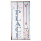 Wood Rectangle Wall Art Distressed Finish Multicolor