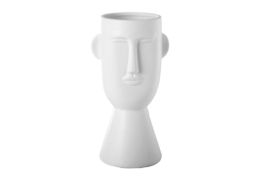 Ceramic Head Pot Gloss Finish Gold-10.00"H