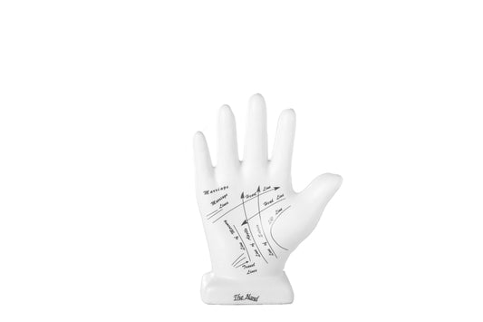 Ceramic Right Hand Figurine Matte Finish White-12.25"H