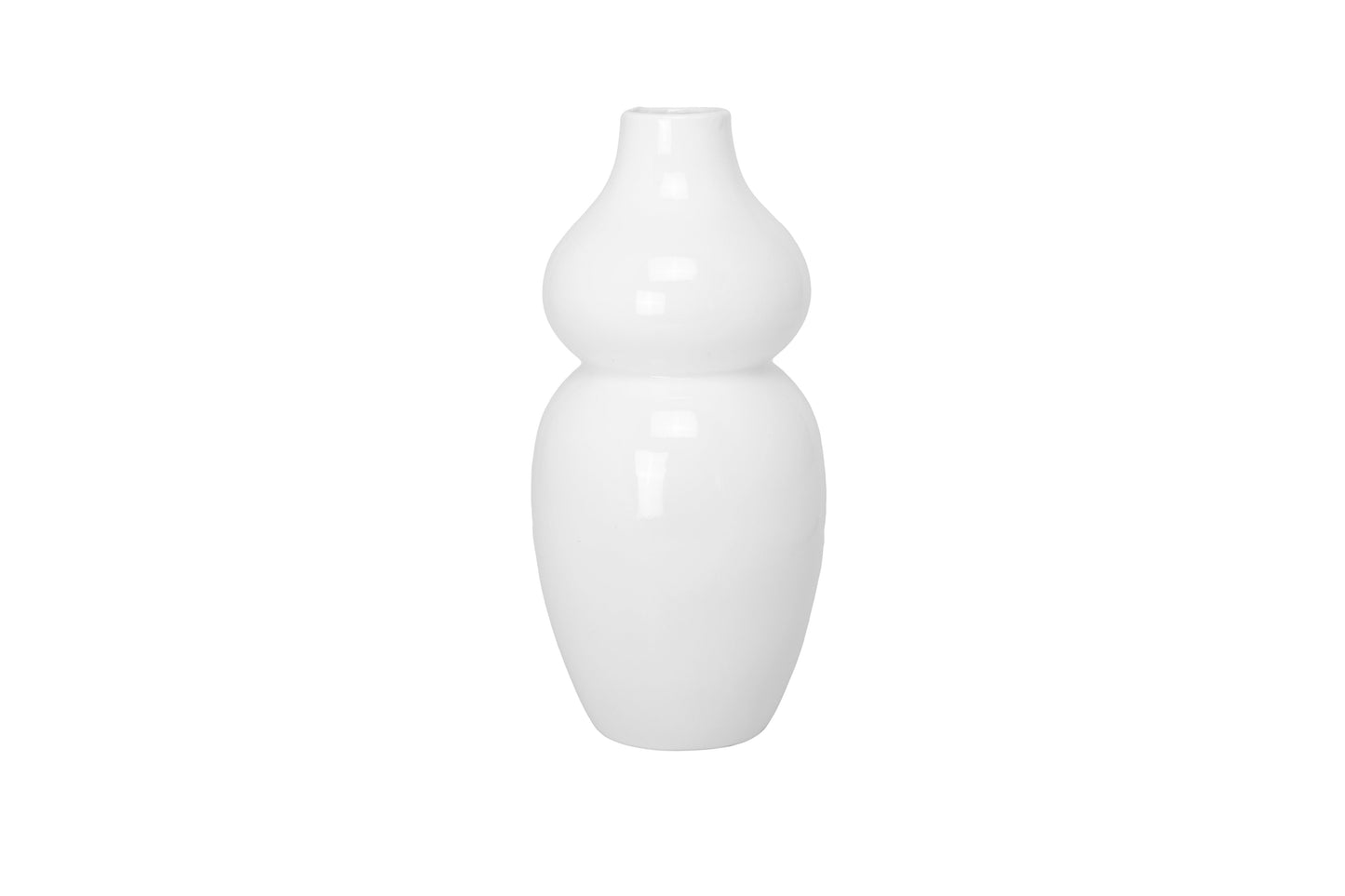 Ceramic Vase Gloss Finish White-14.50"H