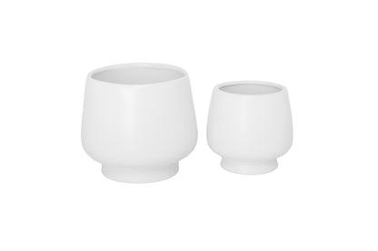 Ceramic Round Pot Matte Finish White-6.00"H