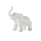 Ceramic Standing Elephant Gloss Finish White-9.00"H