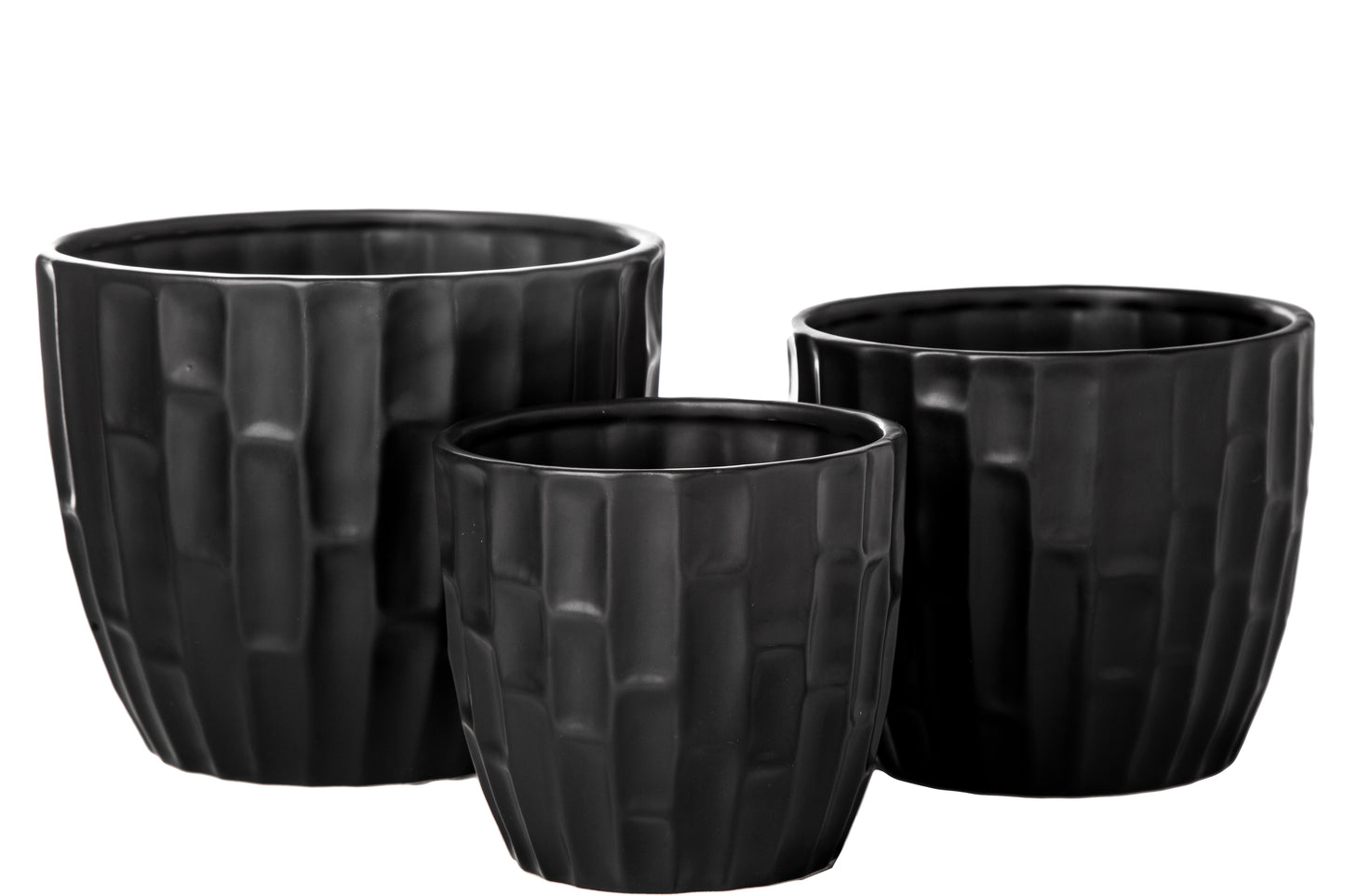 Ceramic Round Pot Matte Finish Black-6.00"H