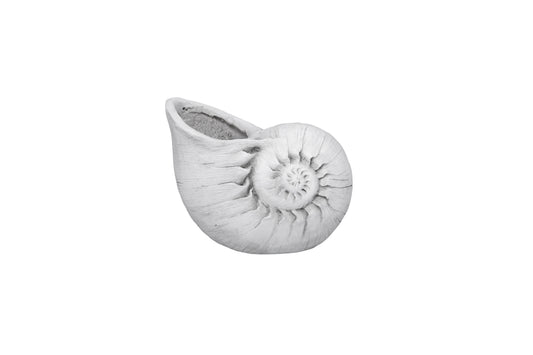 Polyresin Shell Planter White-9.50"H