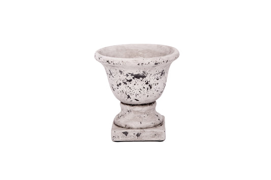 Trecotta Round Urn LG Distressed Cement Finish-8.00''