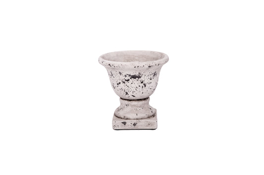 Trecotta Round Urn LG Distressed Cement Finish-8.00''