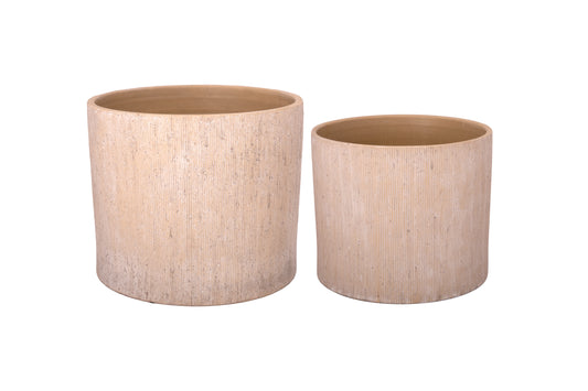 Terracotta Pot Set of Two Dark Khaki-11.50"H