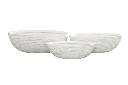 Boat Shape Planter Set of Three Finish Gray-9.00"H