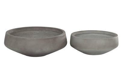 Bowl Shape Planter Set of Two Finish Taupe-6.00"H