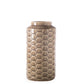 Ceramic Round Vase with Seamleass Octagon Pattern Design