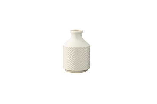 Ceramic Round Vase Gloss Finish White-10.00"H