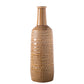 Ceramic Round Bottle Vase with Long Neck and Layered Tribal Pattern Design