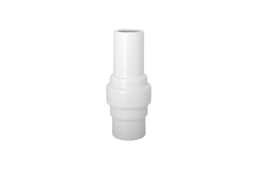 Ceramic Vase Matte Finish White-14.00"H