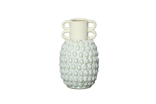 Ceramic Vase Gloss Finish White-13.00"H