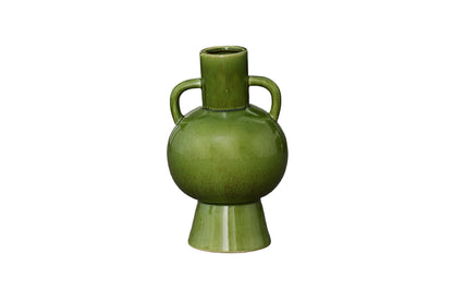 Ceramic Vase Gloss Finish Green-12.50"H