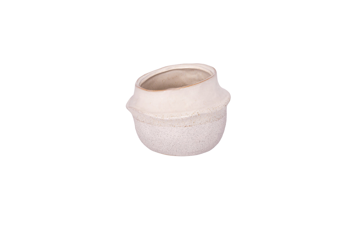 Ceramic Pot White-6.50"H