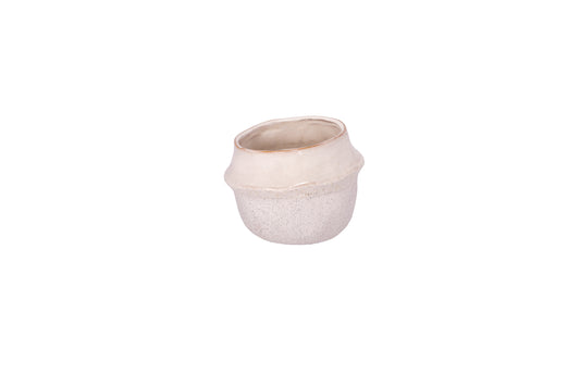 Ceramic Pot White-6.50"H