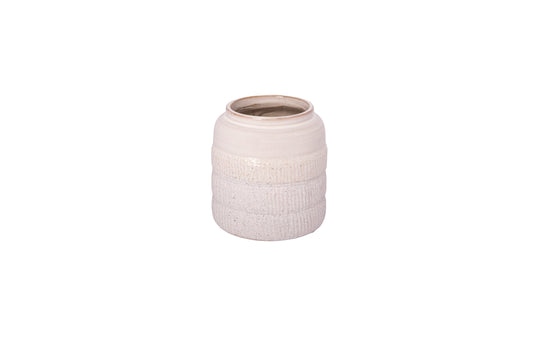 Ceramic Pot White-7.50"H