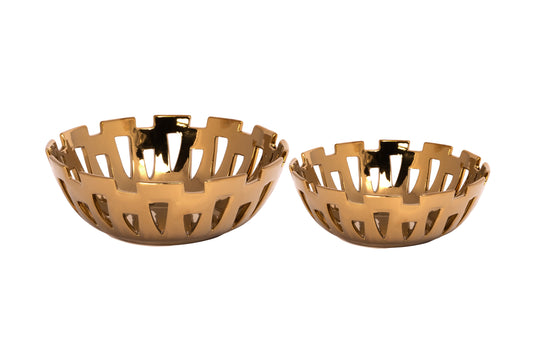 Ceramic Bowl Titanium Gold-4.25"H -56