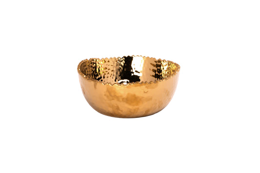 Ceramic Bowl Titanium Gold-4.25"H