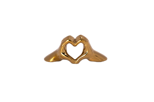 Ceramic Hand Titanium Gold-4.25"H