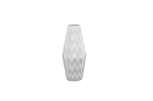 Ceramic Vase Matte Finish White 14.25"H