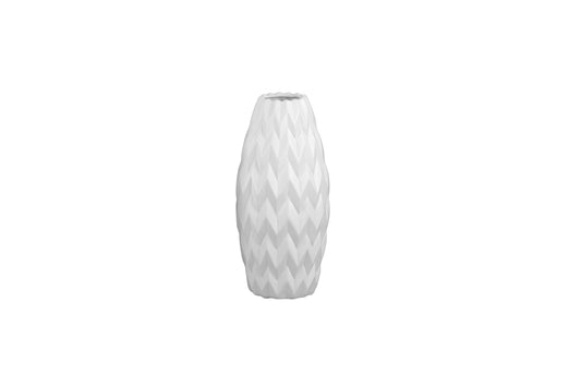 Ceramic Vase Matte Finish White 14.25"H