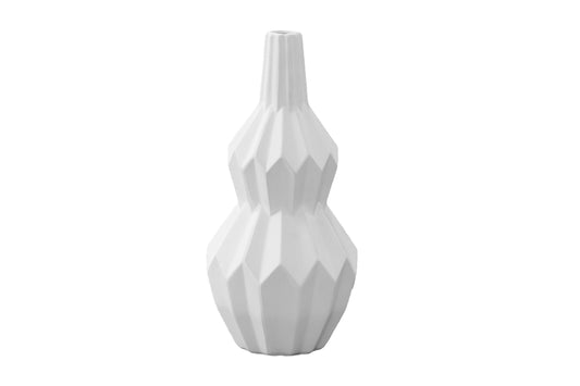 Ceramic Vase Matte Finish White 18.25"H