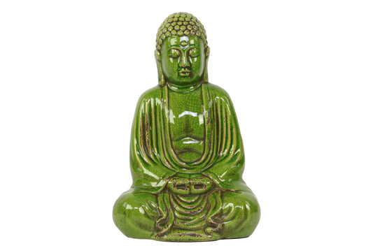 Ceramic Figurine Gloss Finish Green 16"H