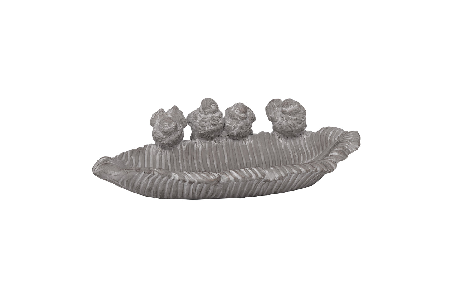 Cement Bird Bath Gray-3.75"H