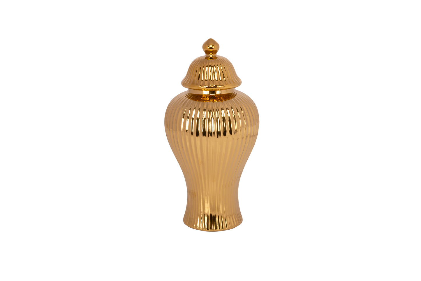 Ceramic Urn Vase Gold-16.25"H