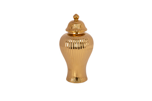 Ceramic Urn Vase Gold-16.25"H