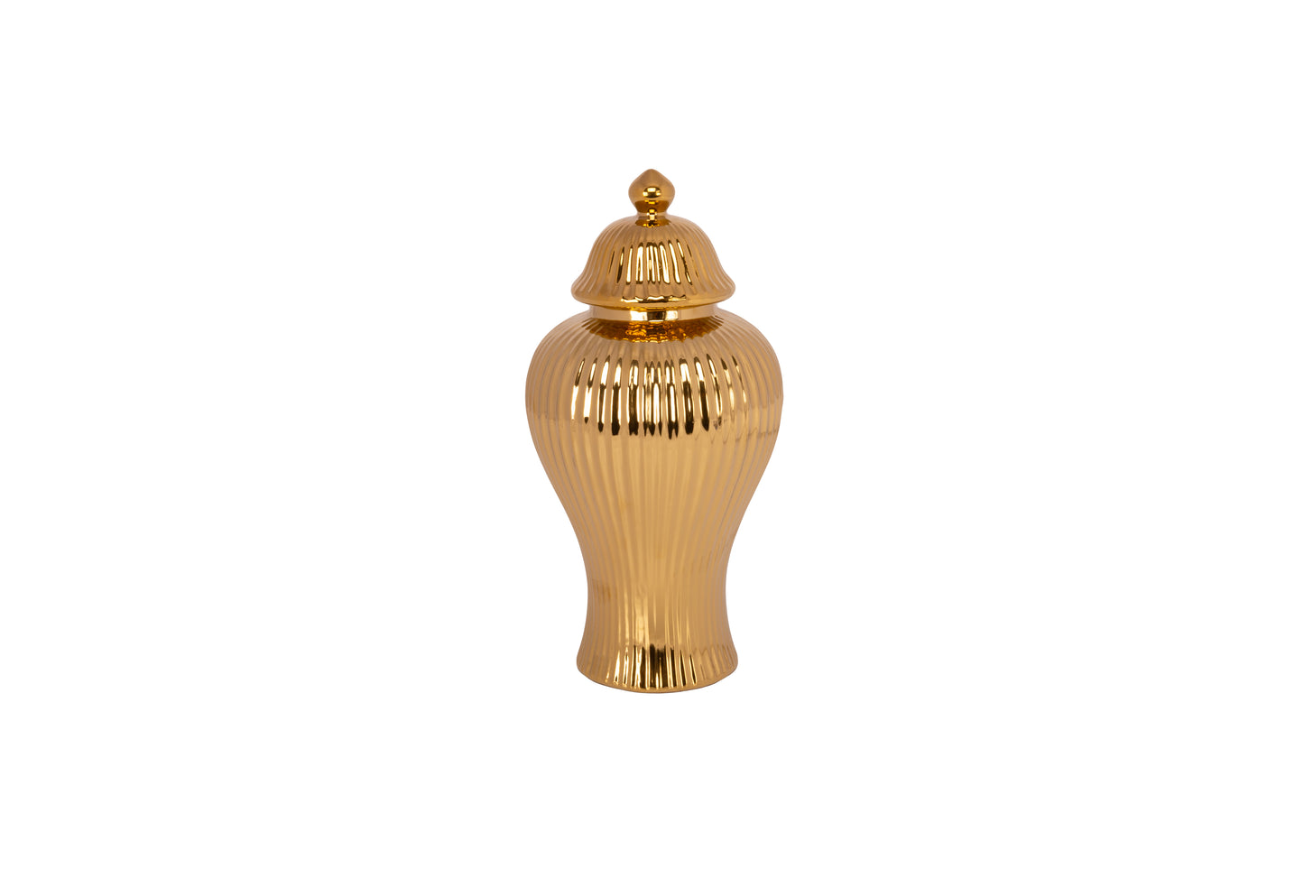 Ceramic Urn Vase Gold-16.25"H