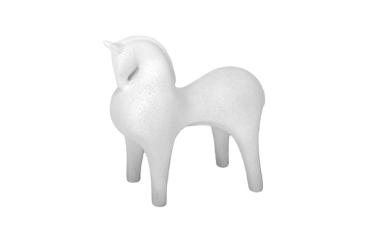 Resin Horse Decoration White-9.00"H