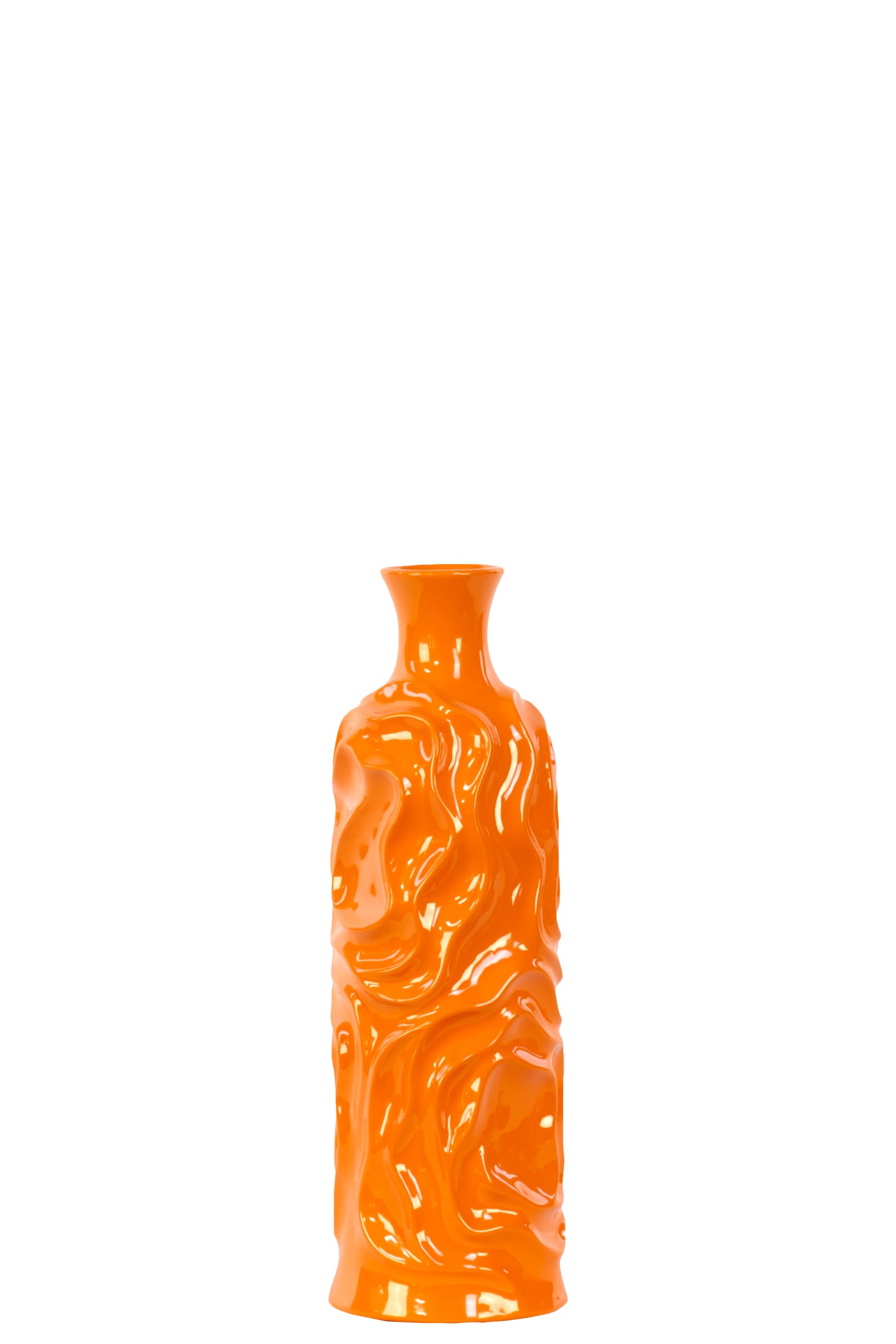 Ceramic Vase Gloss Finish Orange 19.5"H