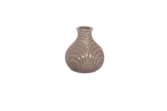 Ceramic Vase Brown-7.25"H