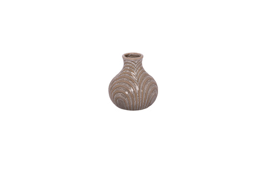 Ceramic Vase Brown-7.25"H